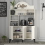 Hanah Home Lyon 120 Mueble Bar para Café Crema y Negro
